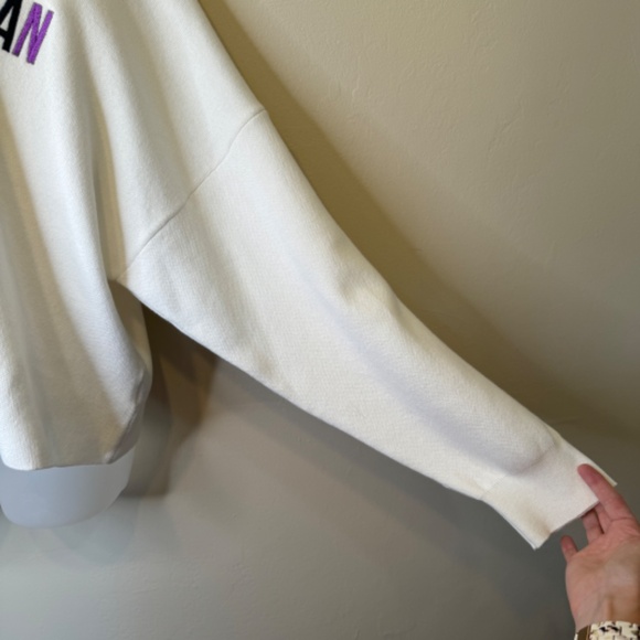 F21 Plus Size Woman Embroidery Empowerment Feminist IWD Knit Sweater Crop Hoodie - Picture 8 of 14